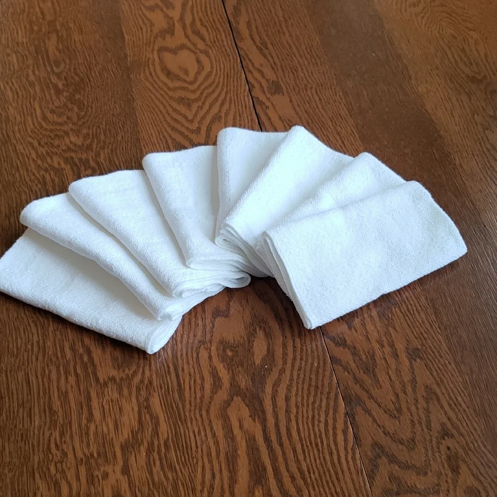 Vtg- White Cloth Napkins- Set Of 8